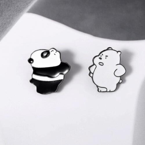 Cute Giant Panda Enamel Pins Custom Brooches for Women Men Alloy Jewelry Lapel Pins Badges Accessories Brooch for Kids Friends