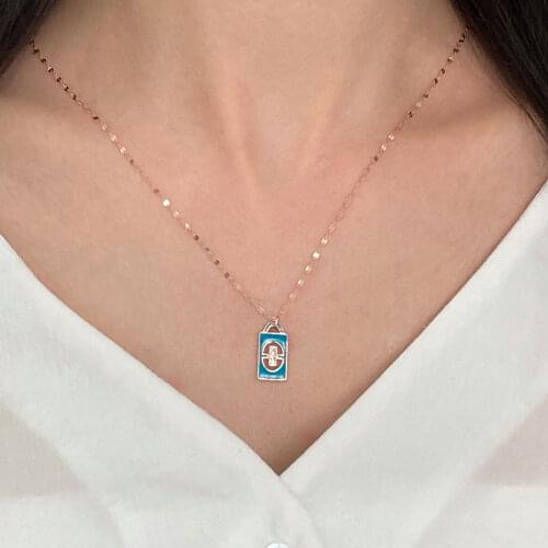 Fashion Chain Choker 925 Silver Necklace For Women Trendy Neon Super Luxury Baguette Lucky Collares Turkish Fine Jewelry