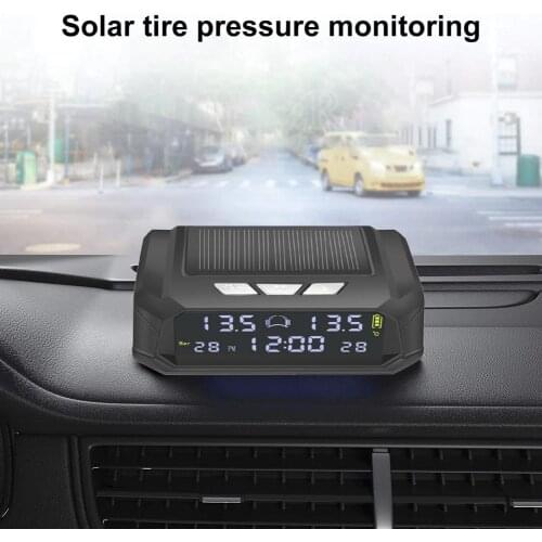 Solar Power Tire Pressure Monitor Sensitive Digital Wireless Sensor LCD Display Auto Security TPMS Monitor System for Truck RV