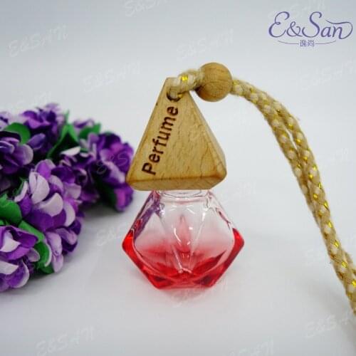 MX796C-8ML Spray Color Triangle Diamond Car Pendant Perfume Glass Bottle Fine Car Hanging Empty Bottle 100PCS/LOT
