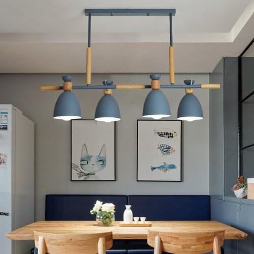 Nordic Art Long LED Pendant Lights Wooden Wrought Iron Modern Lamp For Living Room Bedroom Kitchen Dining Hanging Decoration