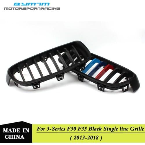 One line ABS Coloer Bright black Grille Fit For BMW 3-Series F30 F35