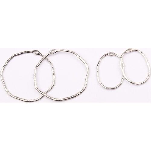 Zinc Alloy Big Geometric Round Circle Porous Connector Charms 10pcs/lot For DIY Necklace Earrings Jewelry Accessories