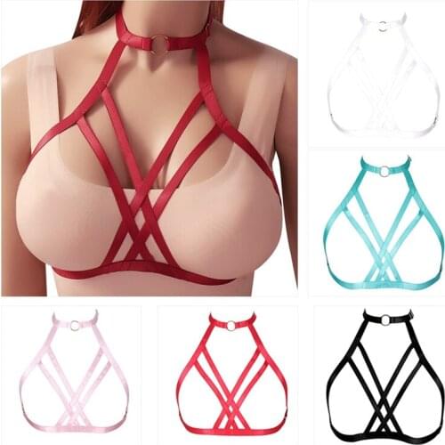 Harajuku Sword Belt Womens Underwear Gothic Harness Bra Cage Erotic Lingerie Punk Rock Rave Costume Womens Belt For Stocking