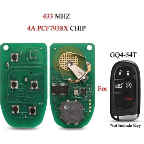 Kutery 5PCS/Lot Remote Car Key Circuit Board For Jeep Cherokee Dodge Ram Durango Chrysler GQ4-54T 433MHZ 4A PCF7938X Chip