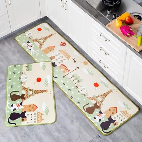 Cat Printed Floor Mat Kitchen Carpet Mat Entrance Doormat Water Absorption Carpet Non-slip Door Mat Bathroom Toilet Rug Tapete