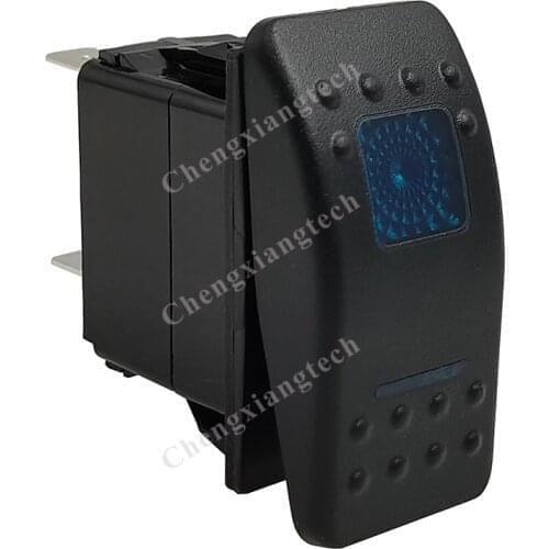 Blue Led 7Pin Momentory On-Off- Momentory on DPDT 3 Way Rocker Switch Auto Off WATERPROOF IP66 Car Boat 12v/24v Toggle Switch