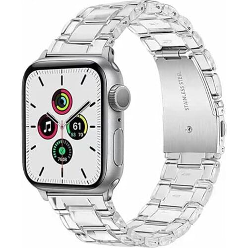 Light Weight Strap for Apple Watch SE 6 5 44mm 40mm Band Transparent Wristband for iWatch 38mm 42mm 4 3 2 1 Correa Replacement