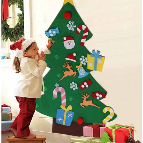 DIY Felt Christmas Tree Children’s Toy New Year Gifts Educational Toys Artificial Tree Wall Hanging Ornaments Puzzles For Kids