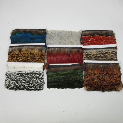 YY-tesco 10 Yard Natural Pheasant Feathers Trims Fringe Ribbon Trim With Satin Ribbon Sewing Crafts Costumes Decorative Plumes