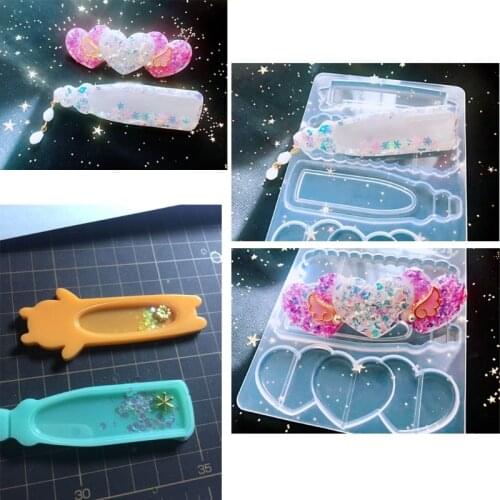 Quicksand Hairpin Resin Casting Mould Resin Shaker Barrette Hair Clip Molds Kit