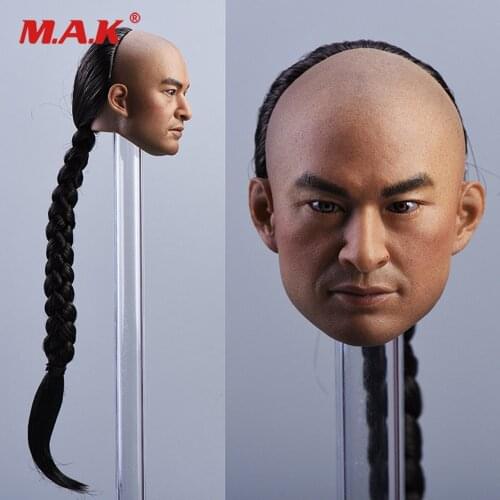 1:6 Scale Male Head Carved Chinese Actor Ma Jingtao Head Sculpt with Braid Hair for 12'' Man Action Figure Body