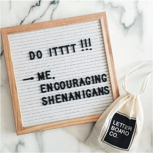 10 Inch Felt Letter Board Square Wooden Frame Baby Sign Numbers Characters Home Office Menu Message Boards Including 460 Letters