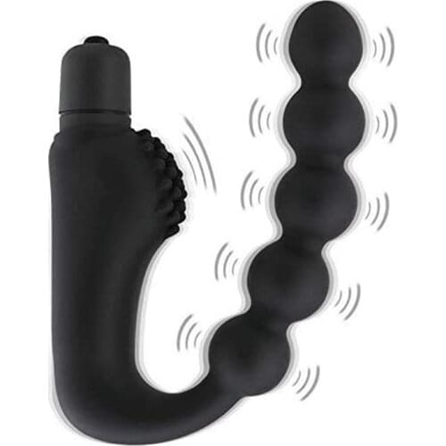 10 Speeds Bullet Vibrating Prostate Massager Men Beads Anal Plug Waterproof Motors Stimulation Butt Anus Silicone Sex Toys