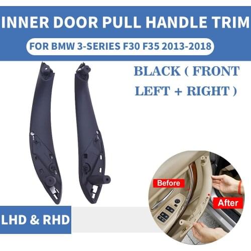 2PCS Black Front Door Left / Right Car Inner Door Pull Interior Handle Cover Panel Trim For BMW F30 F80 F31 F32 F33 F35 13-2018