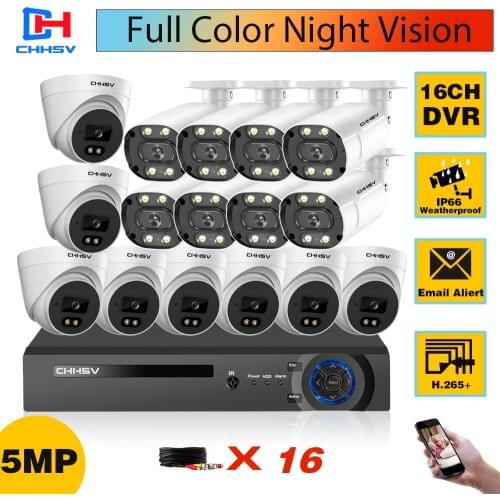5MP 16channel CCTV DVR Home Camera Security System Kit 8CH Full Color Night Vision DVR Camera Video Surveillance System Set 16ch