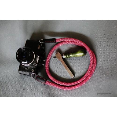 Windmup RED Climbing rope 10mm handmade Camera neck shoulder strap