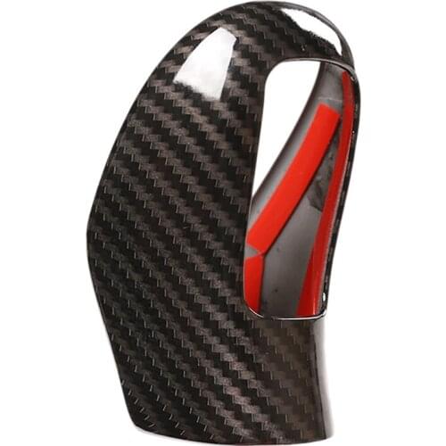 Car Carbon Fiber Gear Head Knob Shift Cover Trim Gear Shift Knob Shifter Lever Cover Decoration for Volvo 40 60 80