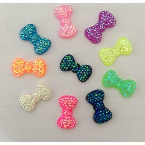 Resin BOW 250pcs 7*12mm FlatBack Appliques Wedding Decoration Diy Craft C25*5