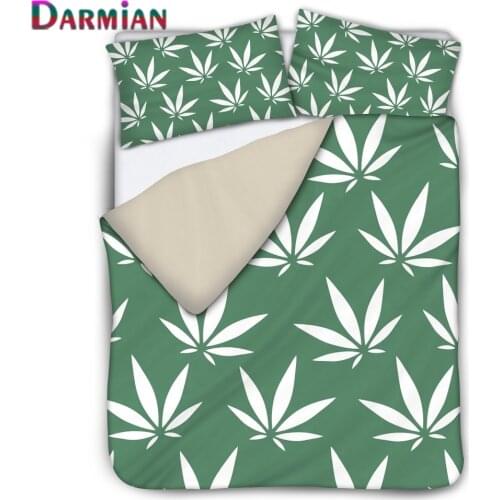 DARMIAN New Maple Leaf Pattern Premium Bedding Home Bed Pillowcase Duvet Cover 3Pcs/Set Comfort Down Quilt Decoration Pillowslip