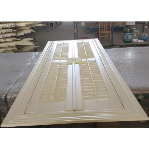 Indoor 100% Decoration Window Shutters With Standard Tilt Bar Wood Window Blinds Left And Right Biparting Open Ladder Rope