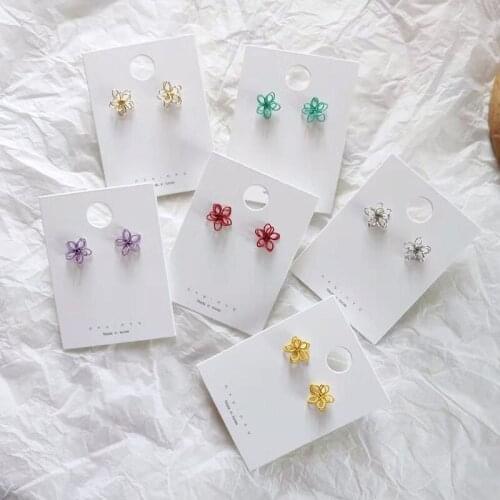 Exquisite Flower Ear Stud Simple Earrings For Girl Ear Accessories Cute Individuality Temperament Drop Pendientes Eardrop