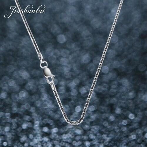 JIASHUNTAI Vintage retro 925 sterling silver Long Necklace women or men jewelry Contracted fashion 2016 bohemian chain bijoux