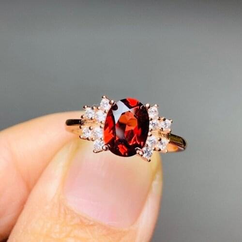 Classic Red Garnet Gem Man Ring Silver Fine Jewelry Natural Real Gem 925 Sterling Silver Good Gift Mascular Character