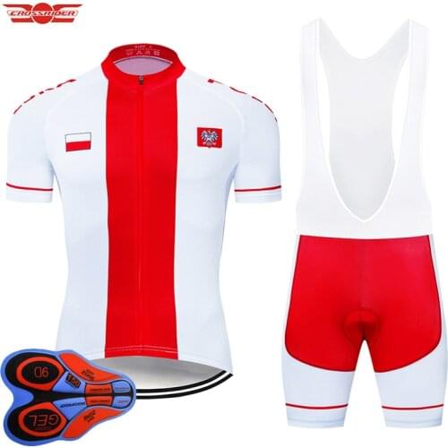 2021 Team Poland Cycling Clothing MTB Mountain bike Clothing Mens Short Set Ropa Ciclismo Bicycle Wear Clothes Maillot Culotte