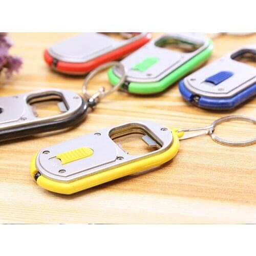 Creative gift beer bottle opener Pendant with light key chain led bottle opener lamp wholesale
