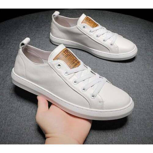 White Sport Shoes Men Fashion Leather Casual Shoes for Man 2021 Black Mens Shoes Casual Men Sneakers Zapatillas Hombre Chaussure