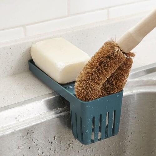 Kitchen Drain Storage Rack Sponge Suction Cup Organizer With Hole Design Ensure Dryness Of Cleaning Tools For Kitchen