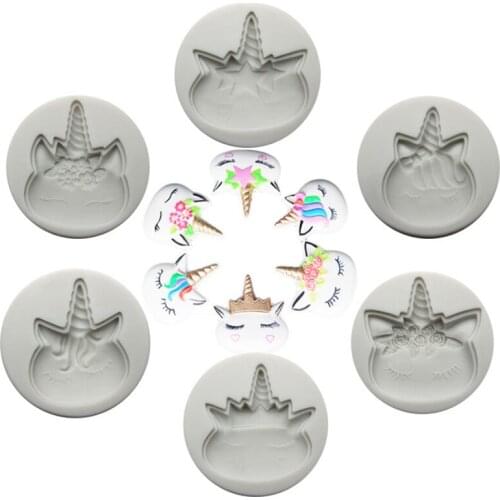 Cute Unicorn Silicone Mold Fondant Mould Cake Decorating Tools Chocolate Gumpaste Mold, Sugarcraft, Kitchen Accessories