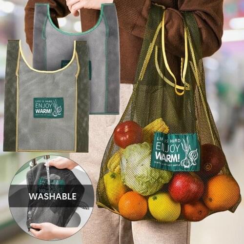 Multifunctional Reusable Kitchen Fruit Vegetable Storage Bags 1PC Kitchen Fruit Net Bag Women Shopping Hanging Bag A28#30