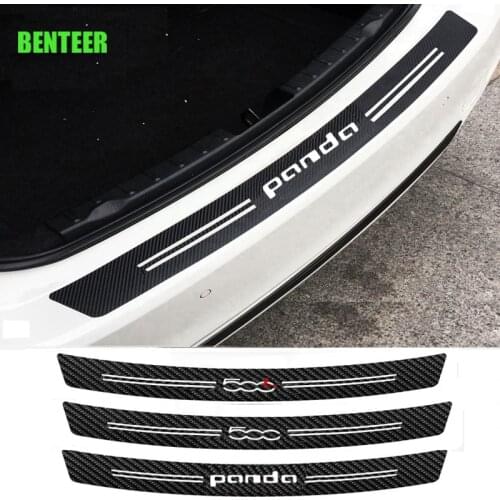 Carbon fiber Car bumper sticker for Fiat 500 500x 500L panda
