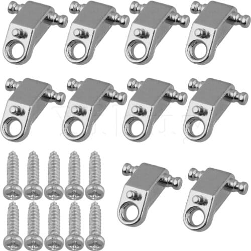 Yibuy Silver Copper Electric Guitar Roller String Trees Guitar String Guide with Screws for Electric Guitar Pack of 10