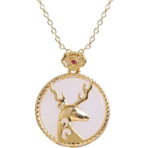 Emmaya New Arrival Plate Appearance Necklace For Female Elegant Jewelry With Vivid Deer Ingenious Design Noble Ornament