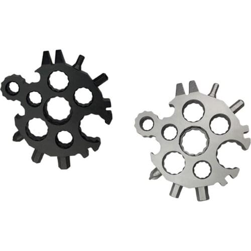 20 in 1 Portable Snowflake Keychain Tool Card Multi-function Screwdriver Wrench Beer Opener Bike Hand Tools Gift for Men