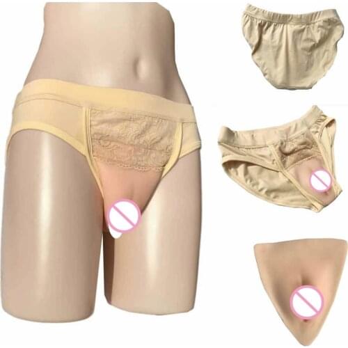 Lifelike Fake Vagina Briefs Shemale Drag Gueen Transvestite Pussy Transsexual Insert Silicone Panties Vagina For Crossdresser