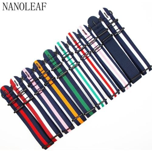 Nylon Strap Black Matte Buckle Watch Accessories High Quality Replacement Wristband for 18MM 20Mm 22MM 24MM WatchBand