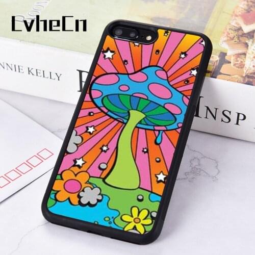 LvheCn Rubber Silicone Phone Case Cover For iPhone 6 6S 7 8 PLUS XR X XS 11 12 PRO MAX MINI Mushroom Aesthetic