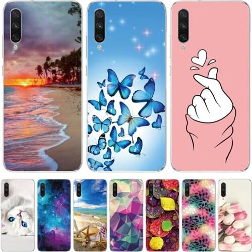 Silicone Cover For Xiaomi MI A3 Case Full Protection Soft tpu Back Cover Phone Cases For Xiomi MI A3 bumper Coque cat flower