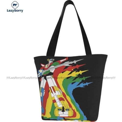 Voltron Shopping Bag Reusable Polyester Travel Handbag Woman Bulk Bags