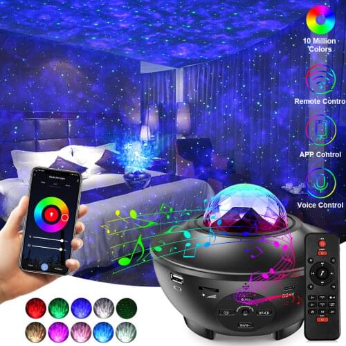 Wifi Tuya Starry Sky Galaxy Projection Lamp LED Night Light RGB Bluetooth Music Speaker For Bedroom Decoration Kids Birthday