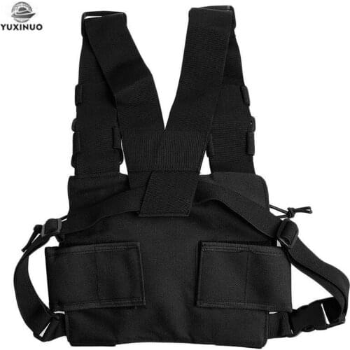 Tactical Vest Nylon Military Chest Rig Pack Holster Tactical Harness Walkie Talkie Two Way Radio Hunting Waist Pack Army Vest