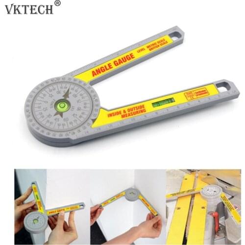 360 Degree Miter Saw Protractor with Leveling Bubble Angle Finder Gauge Goniometer Rotating Measuring Ruler Angle Level Meter