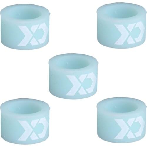 WXTF 5Pcs/Pack Soft Flexible Silicone Elastic Float Stopper Fishing Rod Clip Stop Tackle Anti-skid Ring Fishing Rod Sleeve