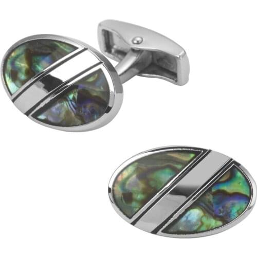 A pair of high quality marine shell color Cufflinks Wedding Gift shirt high-grade crystal Yellow Brass Cufflinks