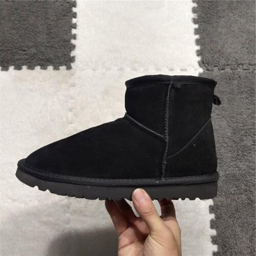 2021 Genuine High Quality Australia Brand Winter Womens Snow Boots Cow Split Leather Ankle Shoes Woman Botas Mujer Big 43 44