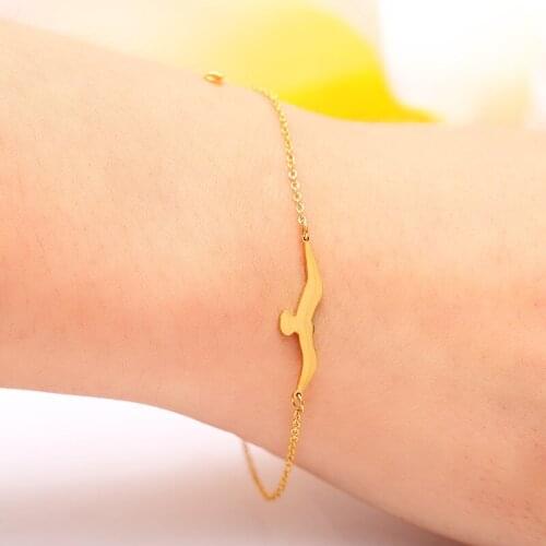 2018 New Summer jewelry Gold Chain Stainless Steel Bracelet For Women Multi element bird Jewelry